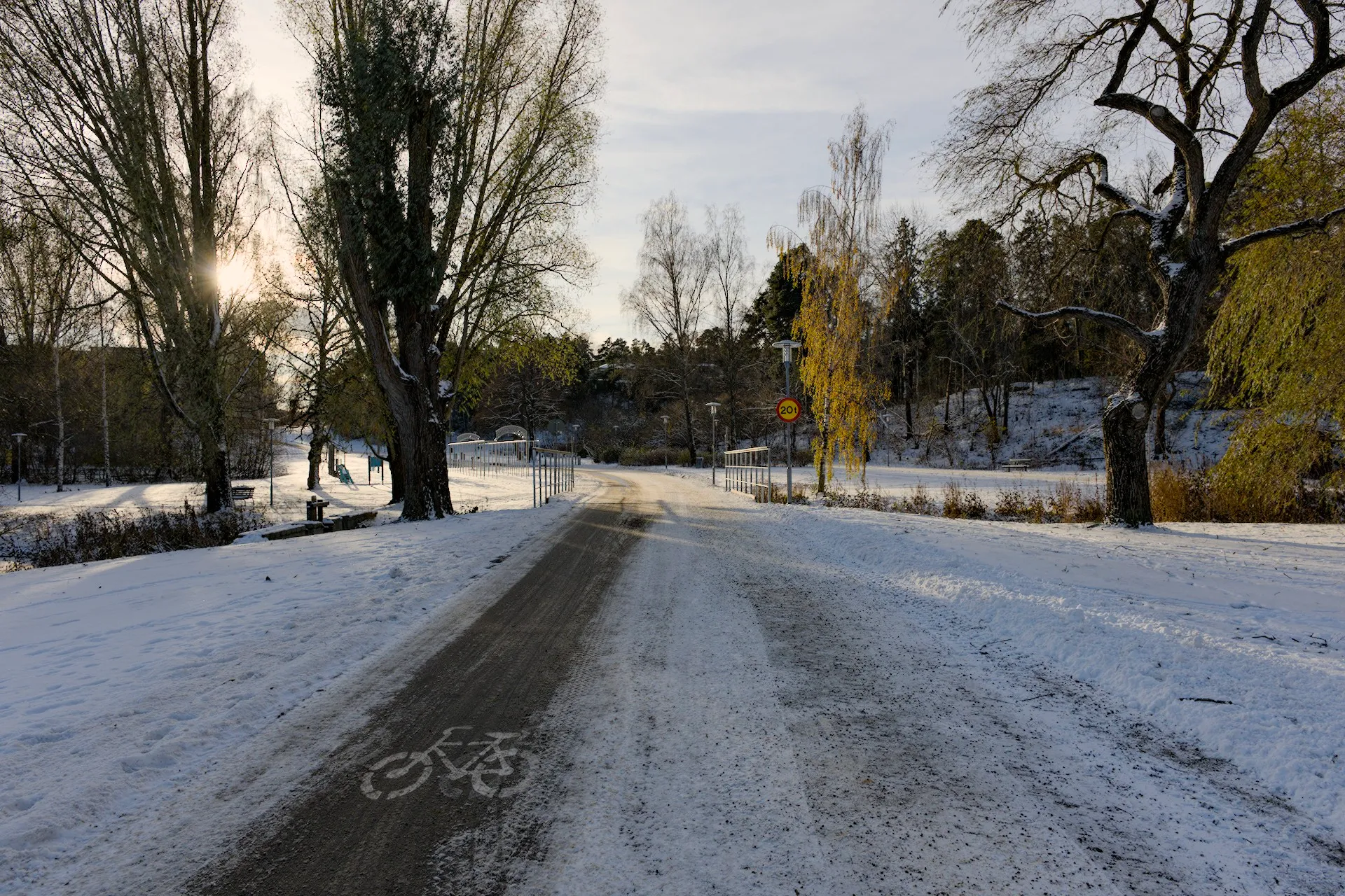 Snow in Sundbyberg