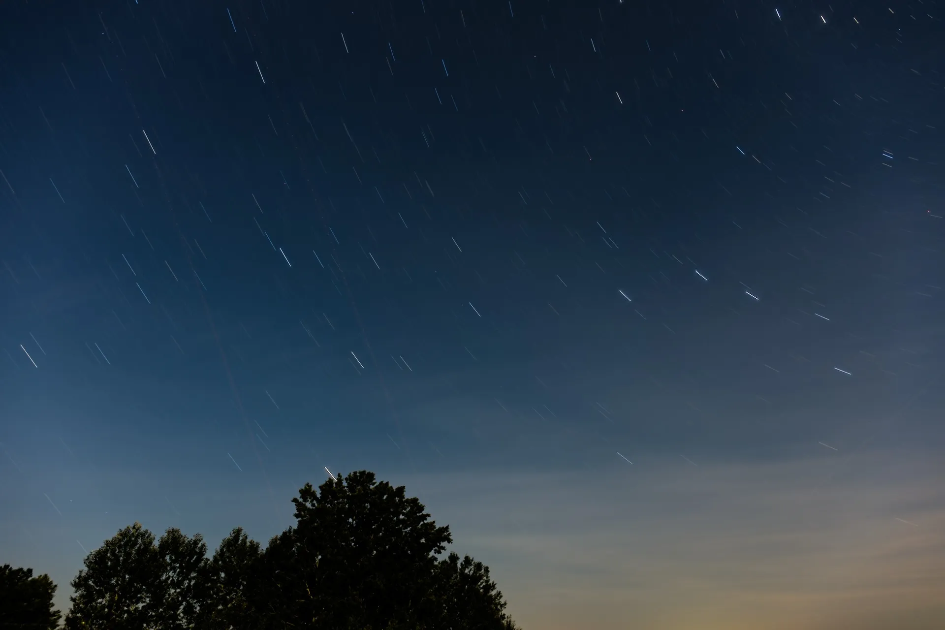 Star trails in August