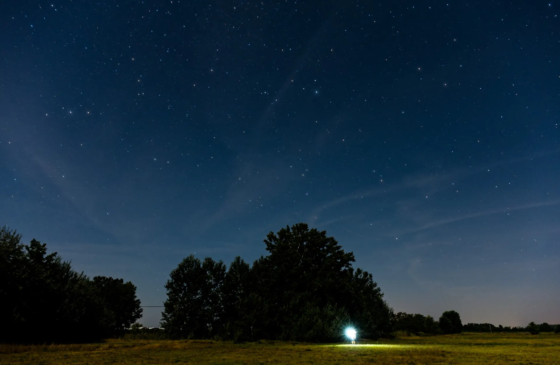 Star trails in August