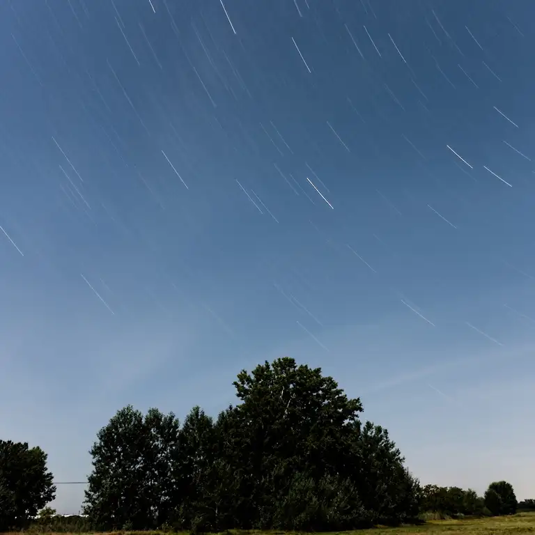 Star trails in August